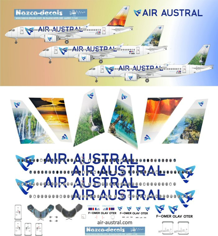 1/144 Scale Decal Air Austral A-220