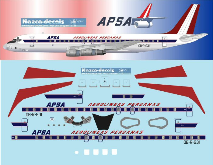 1/144 Scale Decal APSA DC8-50