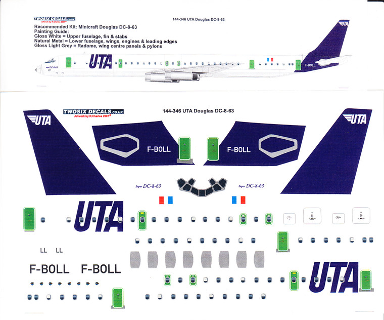 1/144 Scale Decal UTA DC8-63