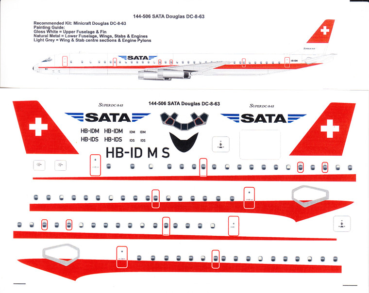 1/144 Scale Decal SATA DC8-63