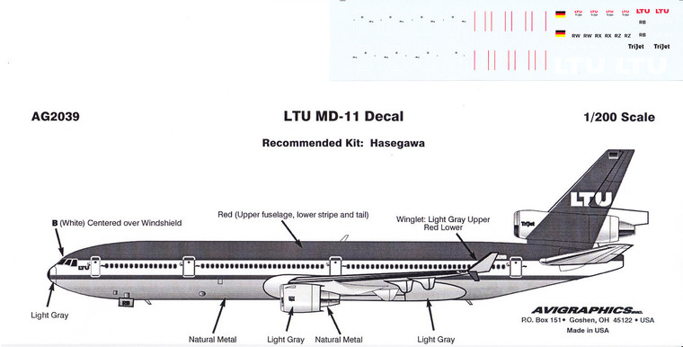 1/200 Scale Decal LTU MD-11