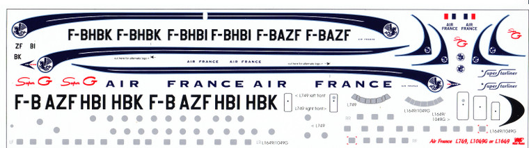1/144 Scale Decal Air France Constellation