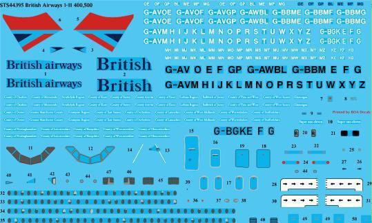 1/144 Scale Decal British Airways BAC-111 / 400 / 500 Negus & Negus