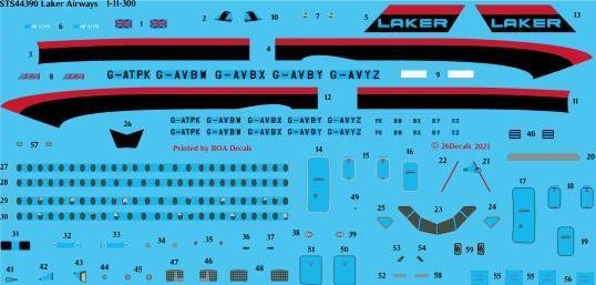 1/144 Scale Decal Laker Airways BAC-111 300