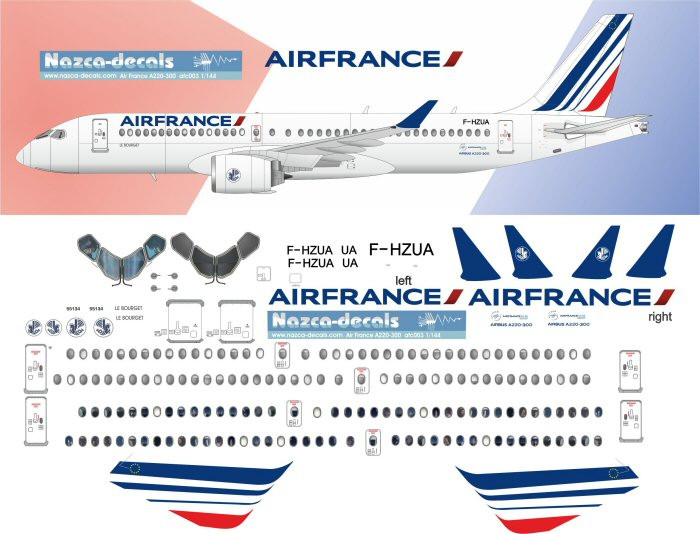 1/144 Scale Decal Air France A-220