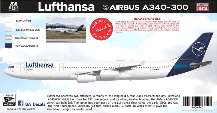 1/144 Scale Decal Lufthansa A340-300