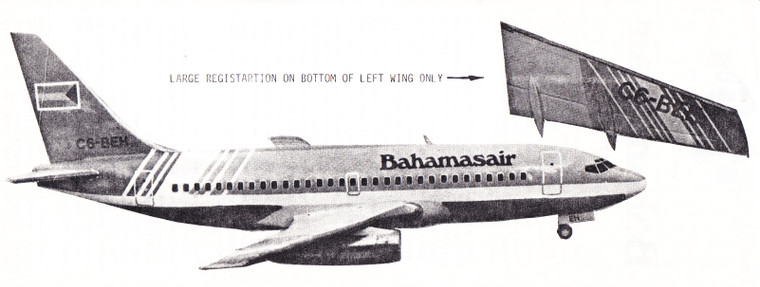 1/200 Scale Decal Bahamasair 737-200