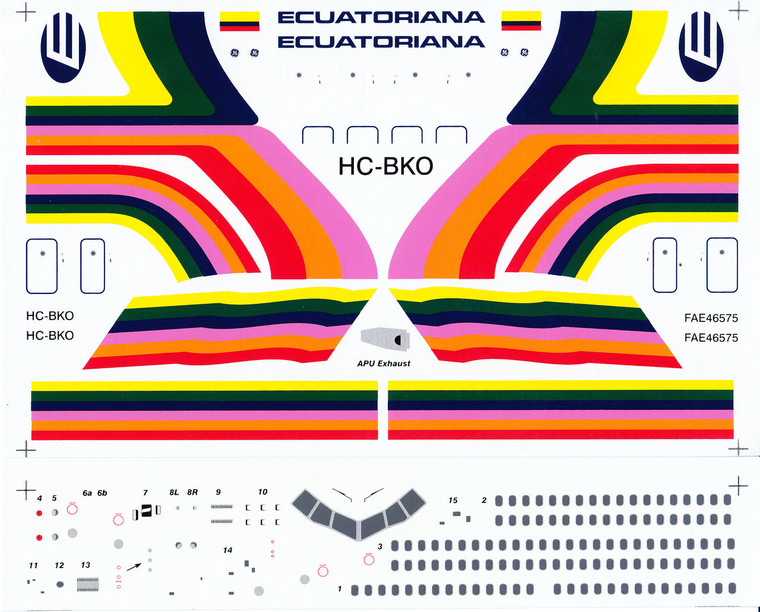 1/144 Scale Decal Ecuatoriana DC10-30