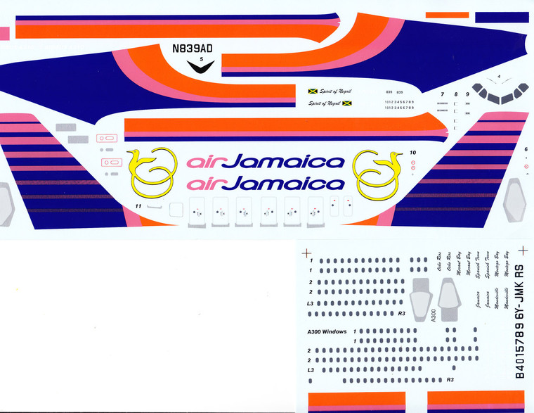 1/144 Scale Decal Air Jamaica A-300 / A-310