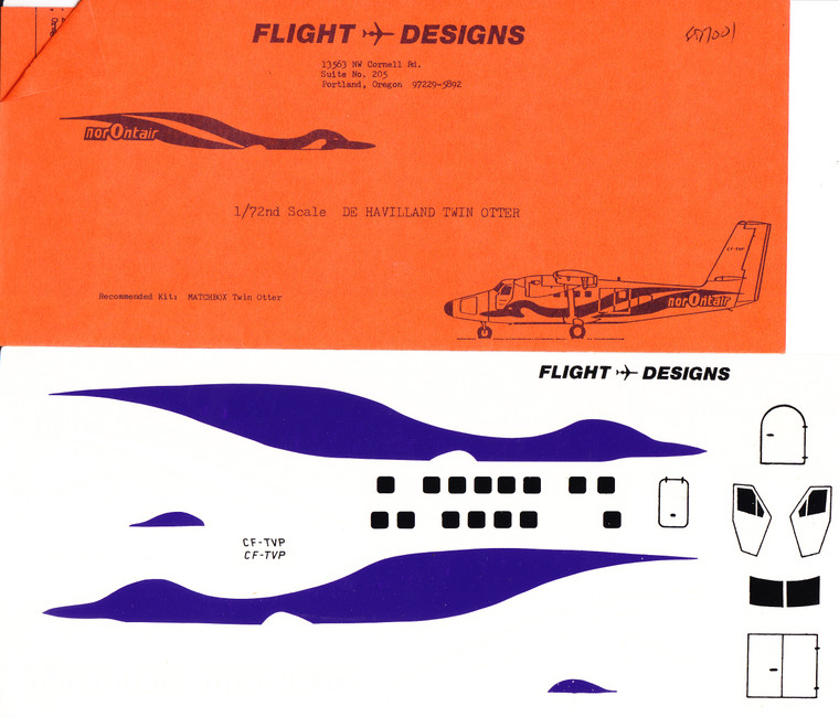 1/172 Scale Decal Norontair DHC-6 Twin Otter