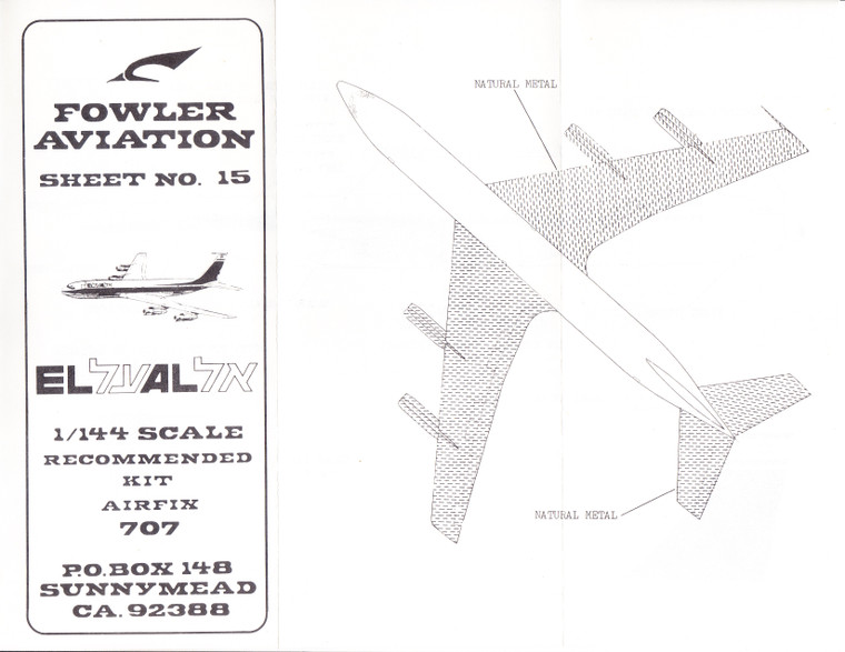 1/144 Scale Decal EL AL 707