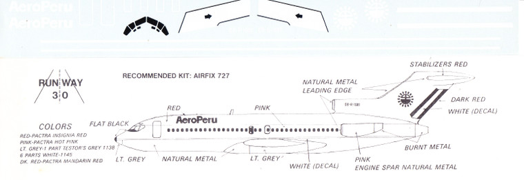 1/144 Scale Decal Aeroperu 727-100