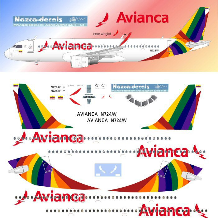 1/144 Scale Decal Avianca Diversity A-320