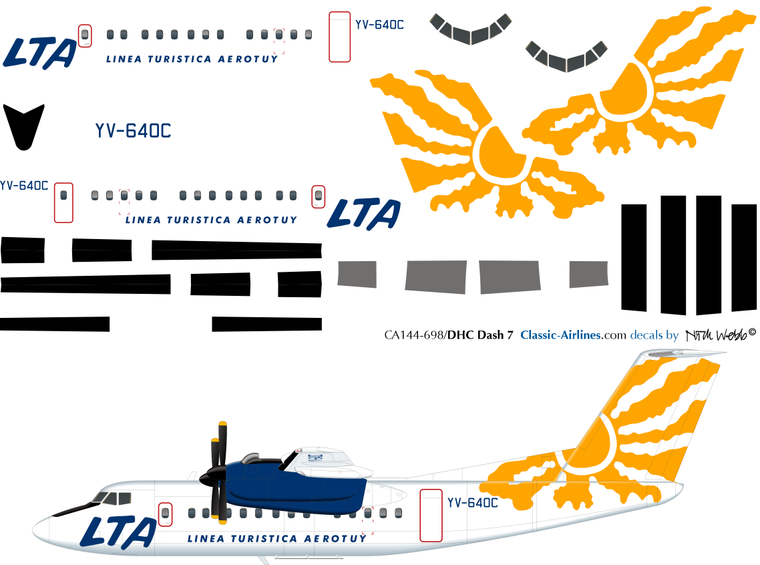 1/144 Scale Decal LTA - Linea Turistica Aerotuy Dash 7