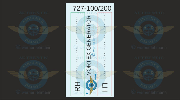 1/144 Scale 3D Decal 727-100/200 Vortex Generator