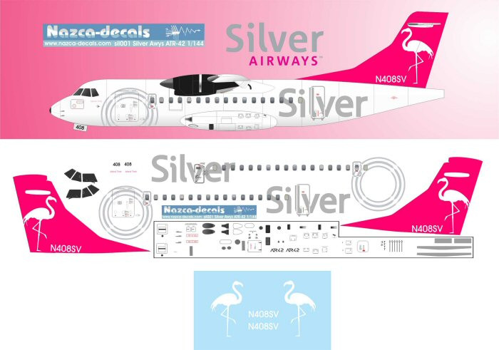 1/144 Scale Decal Silver Airways ATR-42