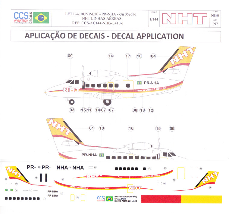 1/144 Scale Decals NHT L-410
