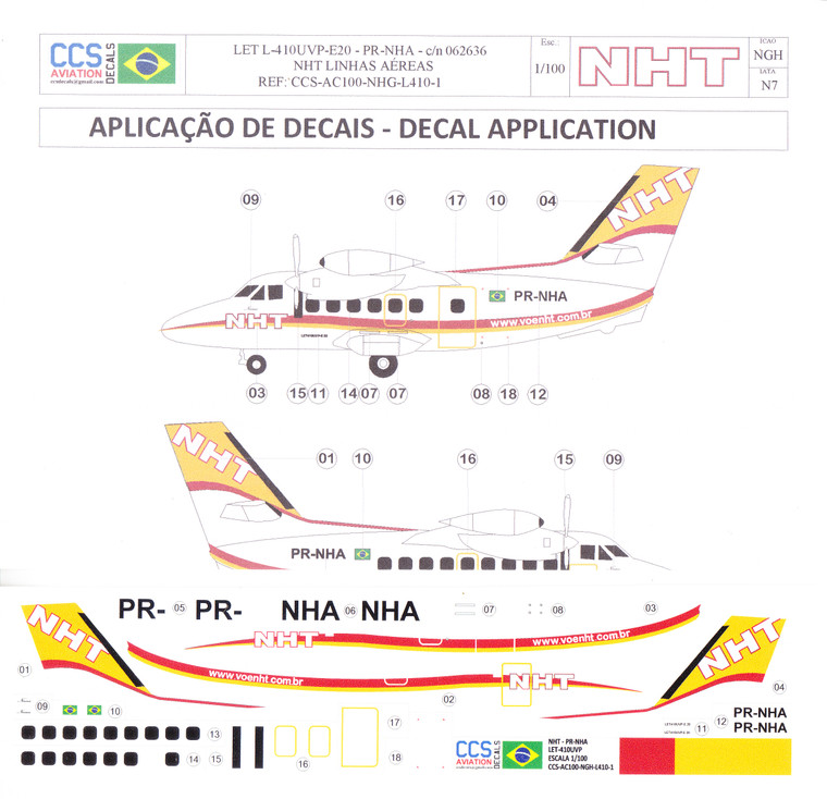 1/100 Scale Decal NHT L-410