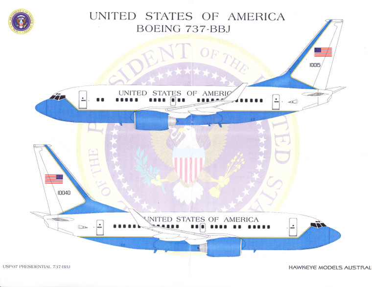 1/144 Scale Decal Presidential 737-BBJ