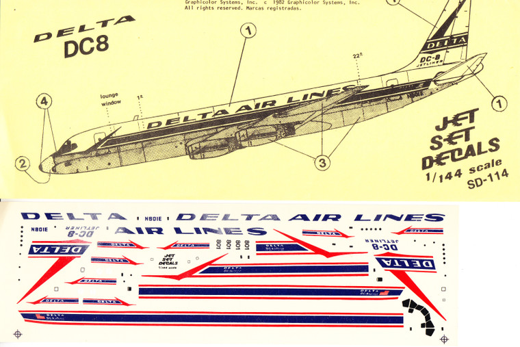 1/144 Scale Decal Delta DC8-11 / 12