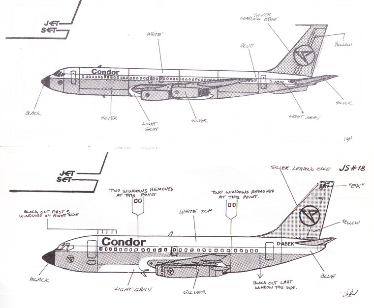 1/144 Scale Decal Condor 707 / 727 / 737