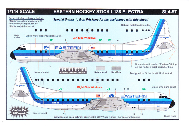 1/144 Scale Decal Eastern L-188 Electra