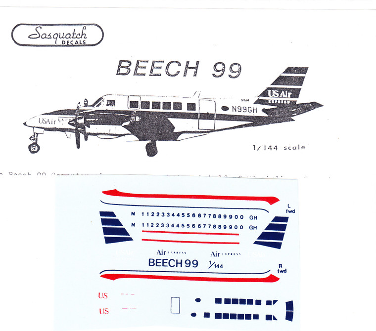 1/144 Scale Decal US Air Express Beech 99
