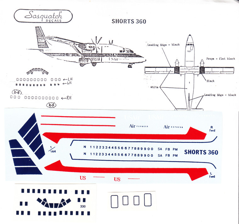 1/144 Scale Decal US Air Express Shorts 360