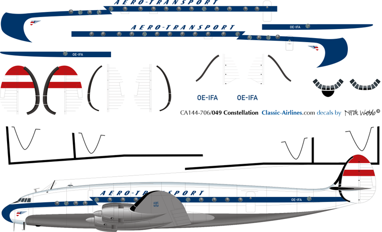 1/144 Scale Decal Aero-Transport L-049 Connie