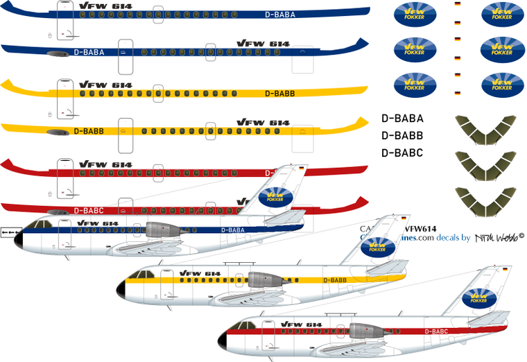1/144 Scale Decal Foker VFW-614 Prototype