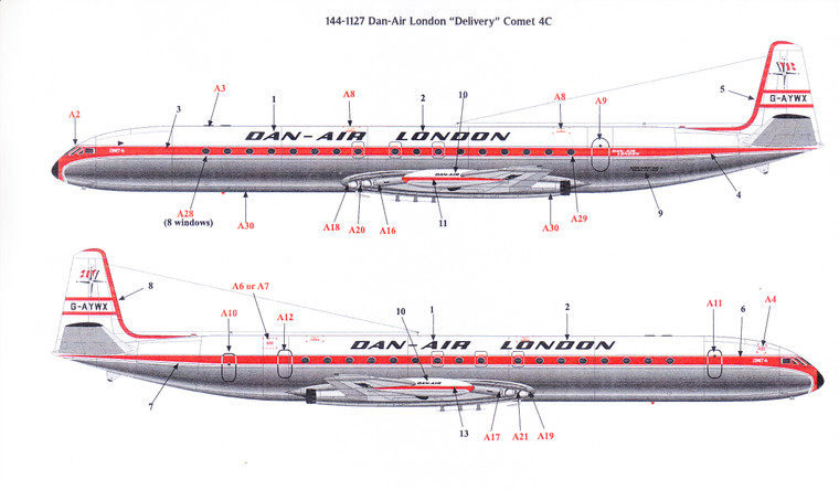 1/144 Scale Decal Dan-Air London Comet 4C Delivery