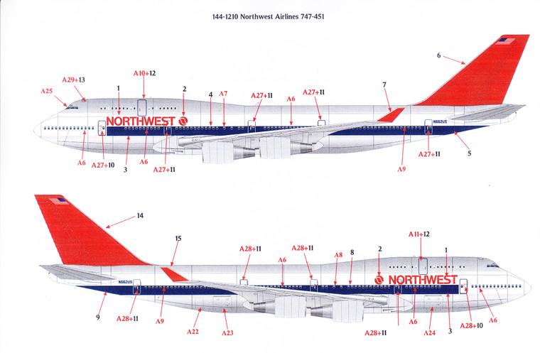 1/144 Scale Decal Northwest 747-451