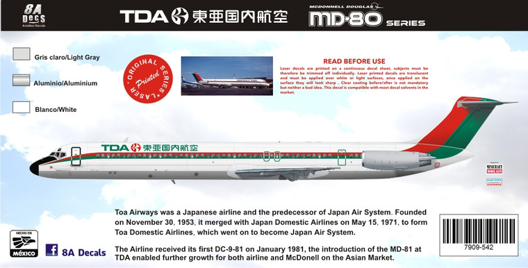 1/144 Scale Decal TDA MD-80