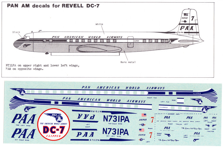 Box Scale Decal Pan American DC-7