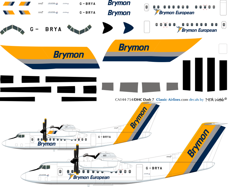 1/144 Scale Decal Brymon European Dash-7