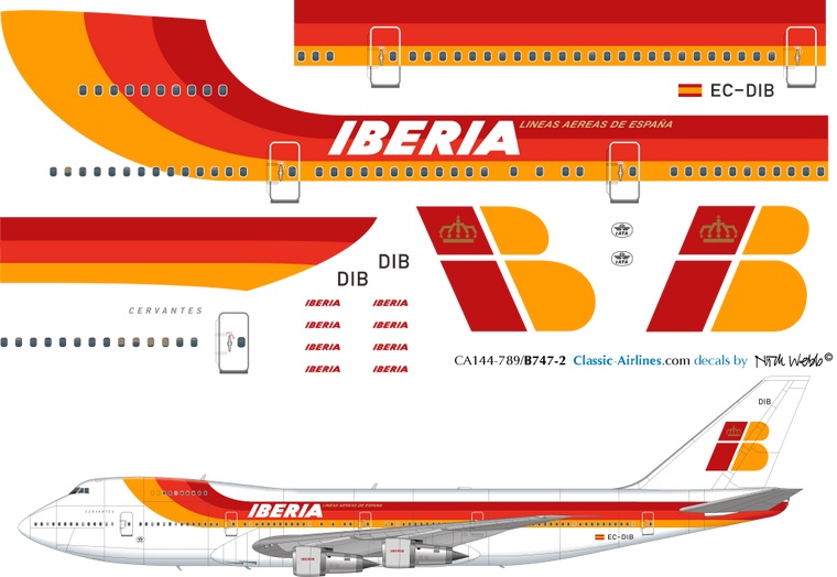 1/144 Scale Decal Iberia 747-200