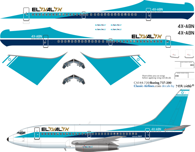 1/144 Scale Decal El Al 737-200