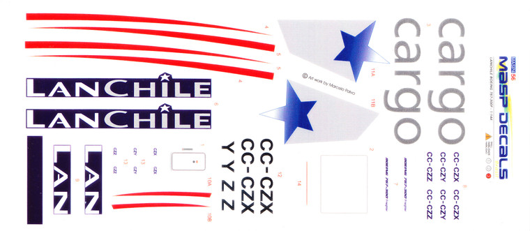 1/144 Scale Decal Lan Chile 767-300F