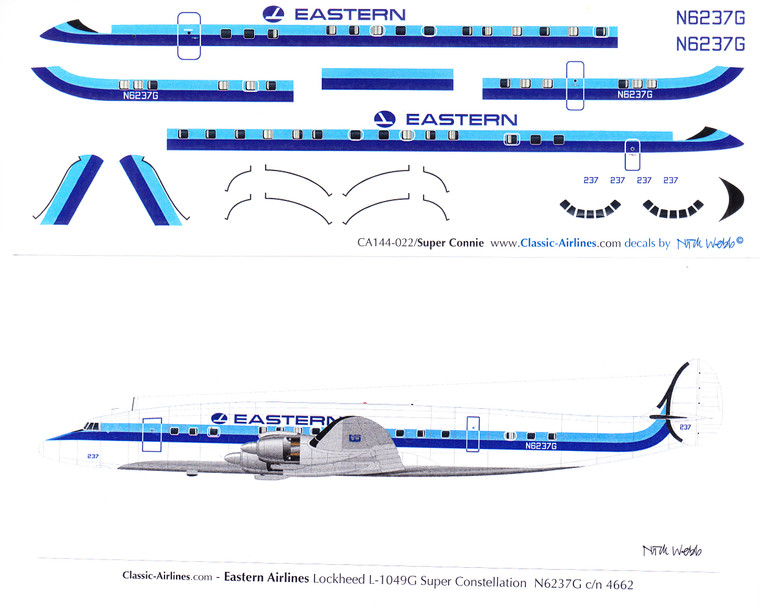 1/144 Scale Decal Eastern Super Constellation