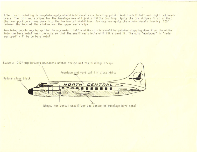 1/? Scale Decal North Central CV-340