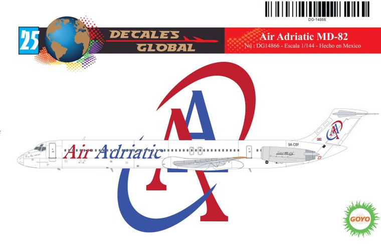 1/144 Scale Decal Air Adriatic MD-82
