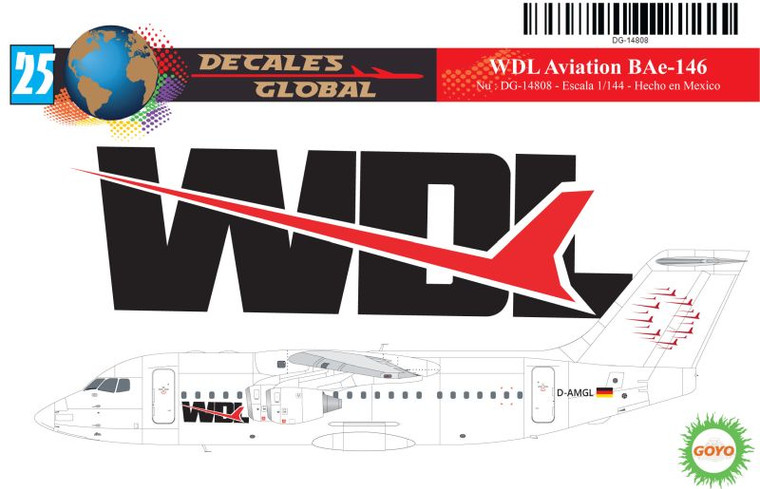1/144 Scale Decal WDL Aviation BAe146-200