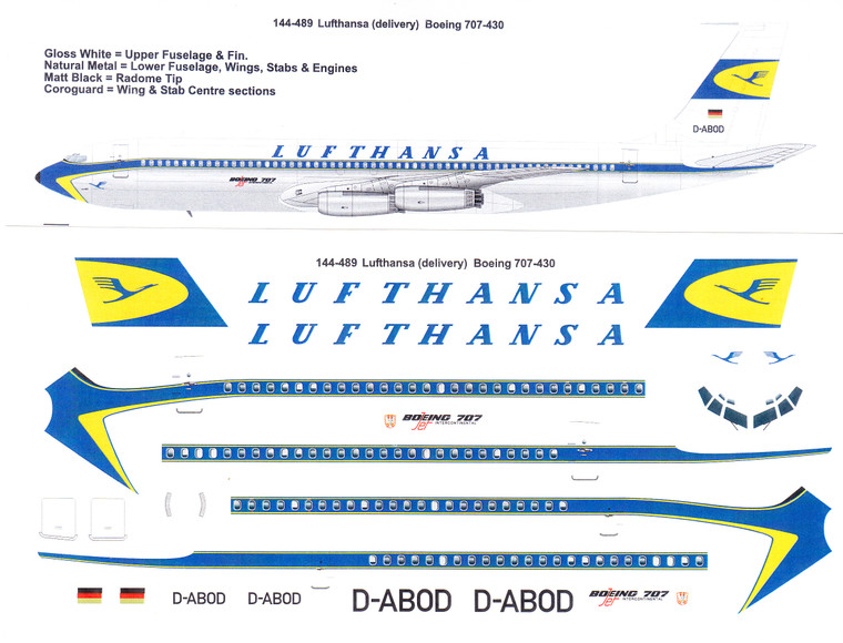 1/144 Scale Decal Lufthansa 707-430
