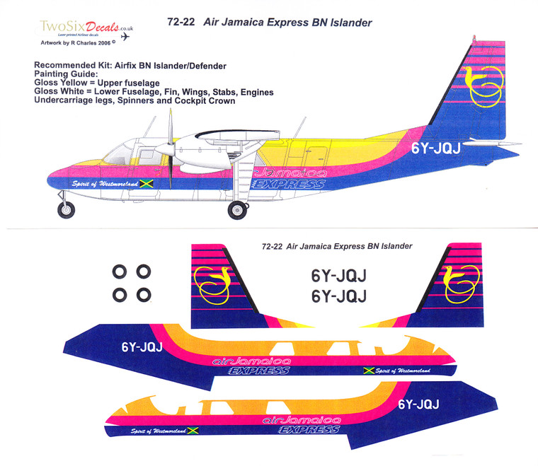 1/72 Scale Decal Air Jamaica BN Islander