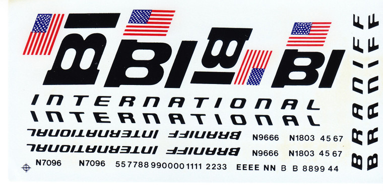 1/144 Scale Decal Braniff 747 / 1/100 Scale Braniff 707 / DC8-62