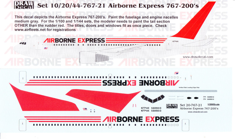 1/200 Scale Decal Airbourne Express 767-200F