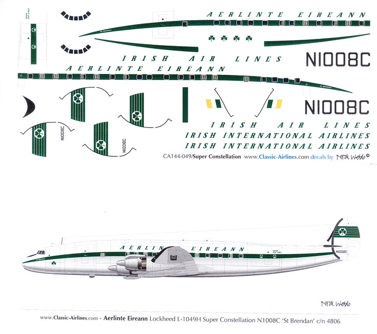 1/144 Scale Decal Aer Lingus Super Constellation