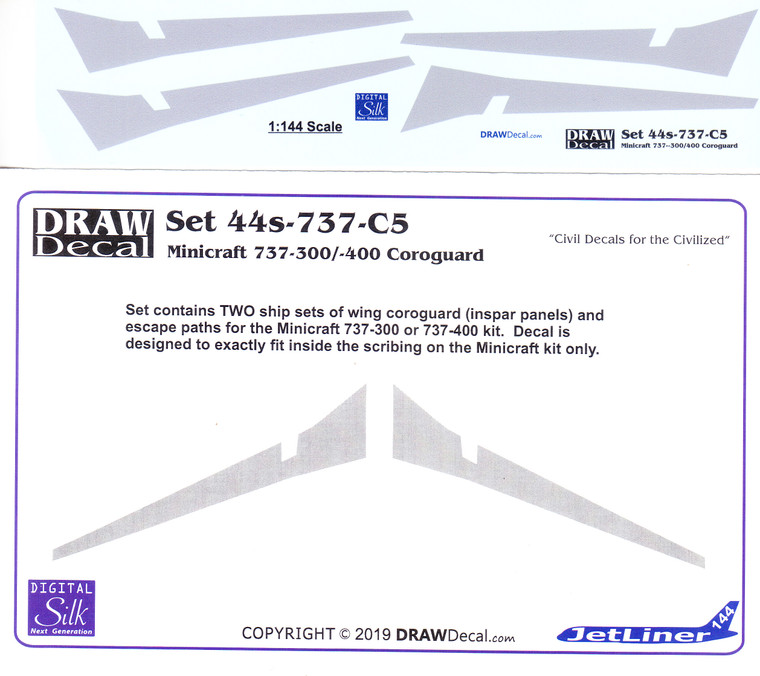 1/144 Scale Decal Coroguard 737-300 / 400