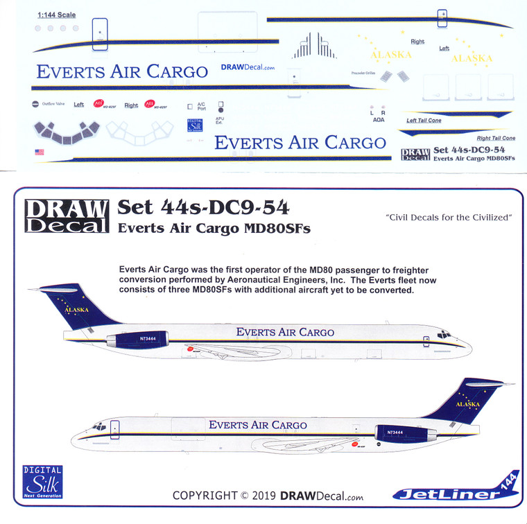 1/144 Scale Decal Everts Air Cargo MD-80F