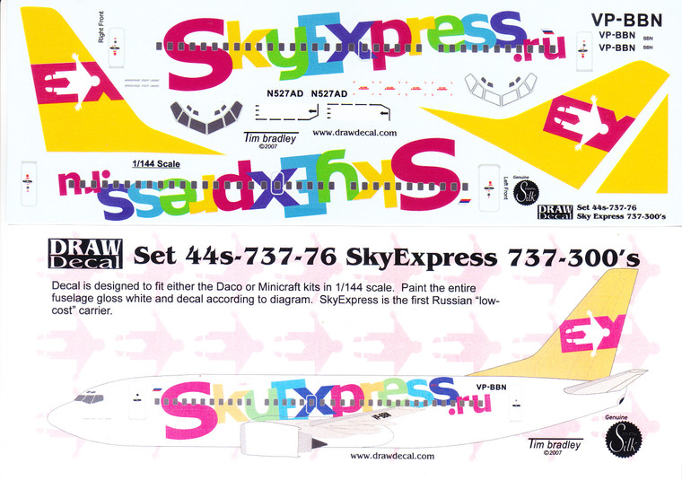 1/144 Scale Decal SkyExpress 737-300